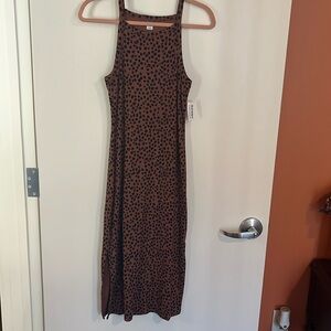 NWT Old Navy Midi-Length Dress, Rib-Knit, Animal Print Design, Size Medium